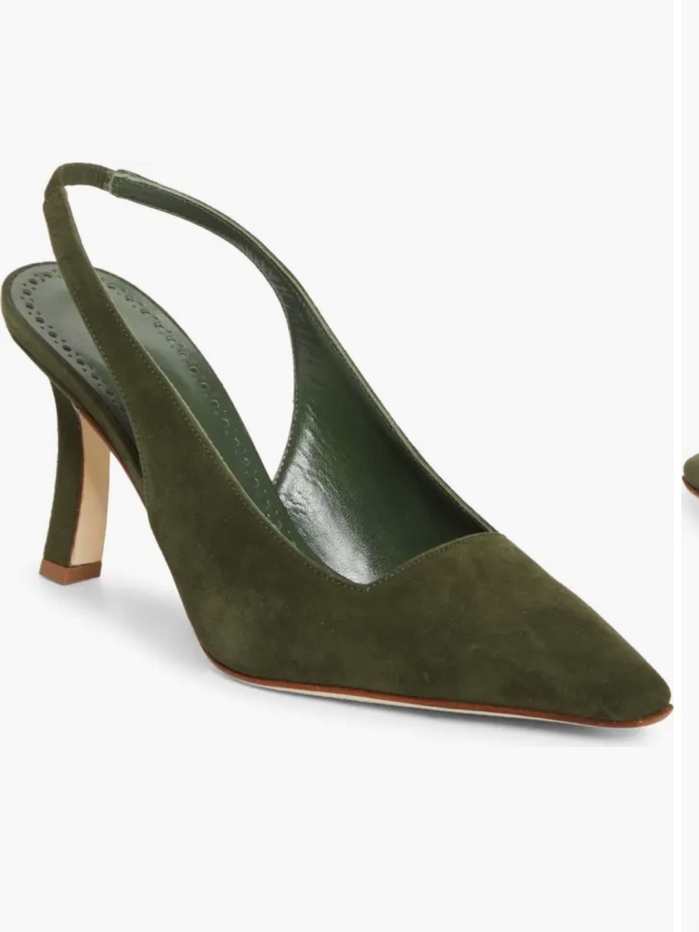 Manolo Blahnik Moirasli Pointed Toe Slingback Pump